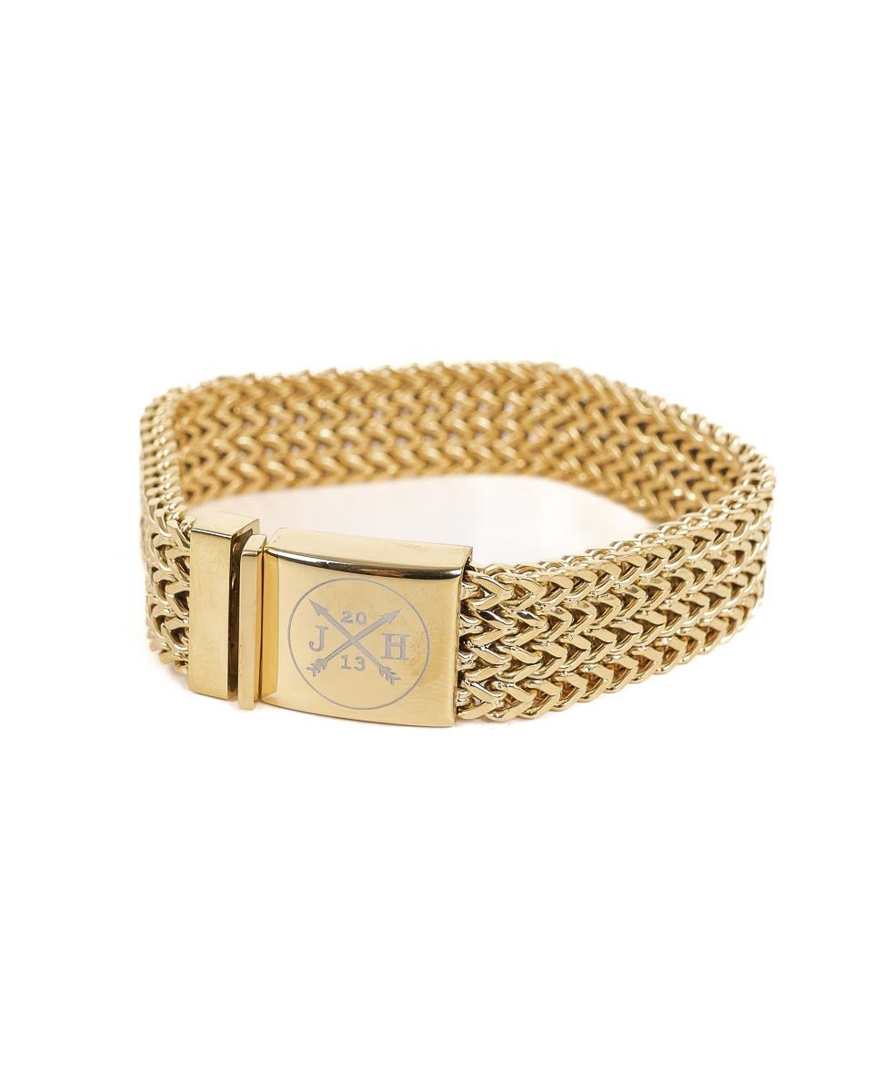 Jernhest - Harley - Armband Fiskben Guld - jhstore.se