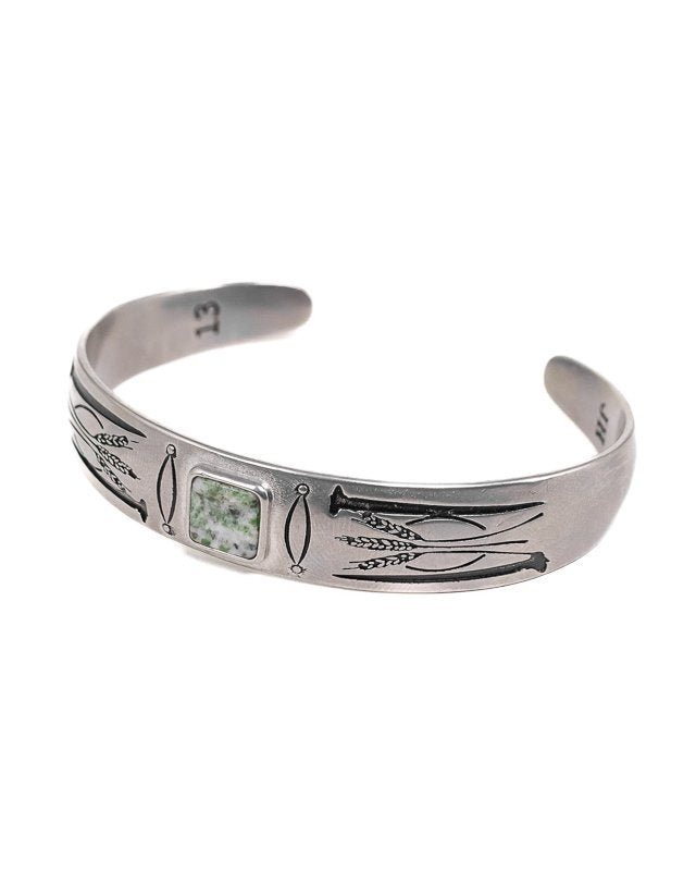 Jernhest - Heda Bangle - Vintage Silver - Armlänk med Kolmårdsmarmor - jhstore.se