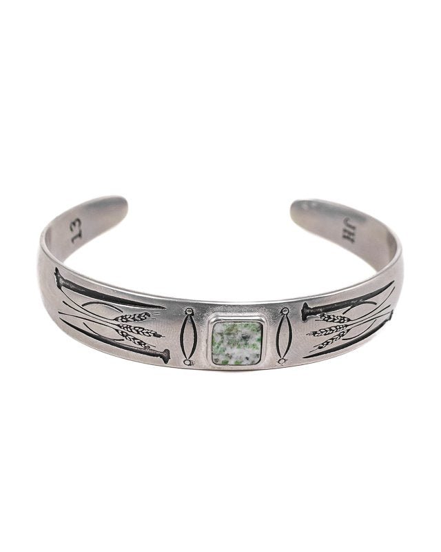 Jernhest - Heda Bangle - Vintage Silver - Armlänk med Kolmårdsmarmor - jhstore.se