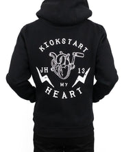 Jernhest Kickstart My Heart Hoodie - Svart Zip - Hoodie med Grafiskt Tryck - jhstore.se