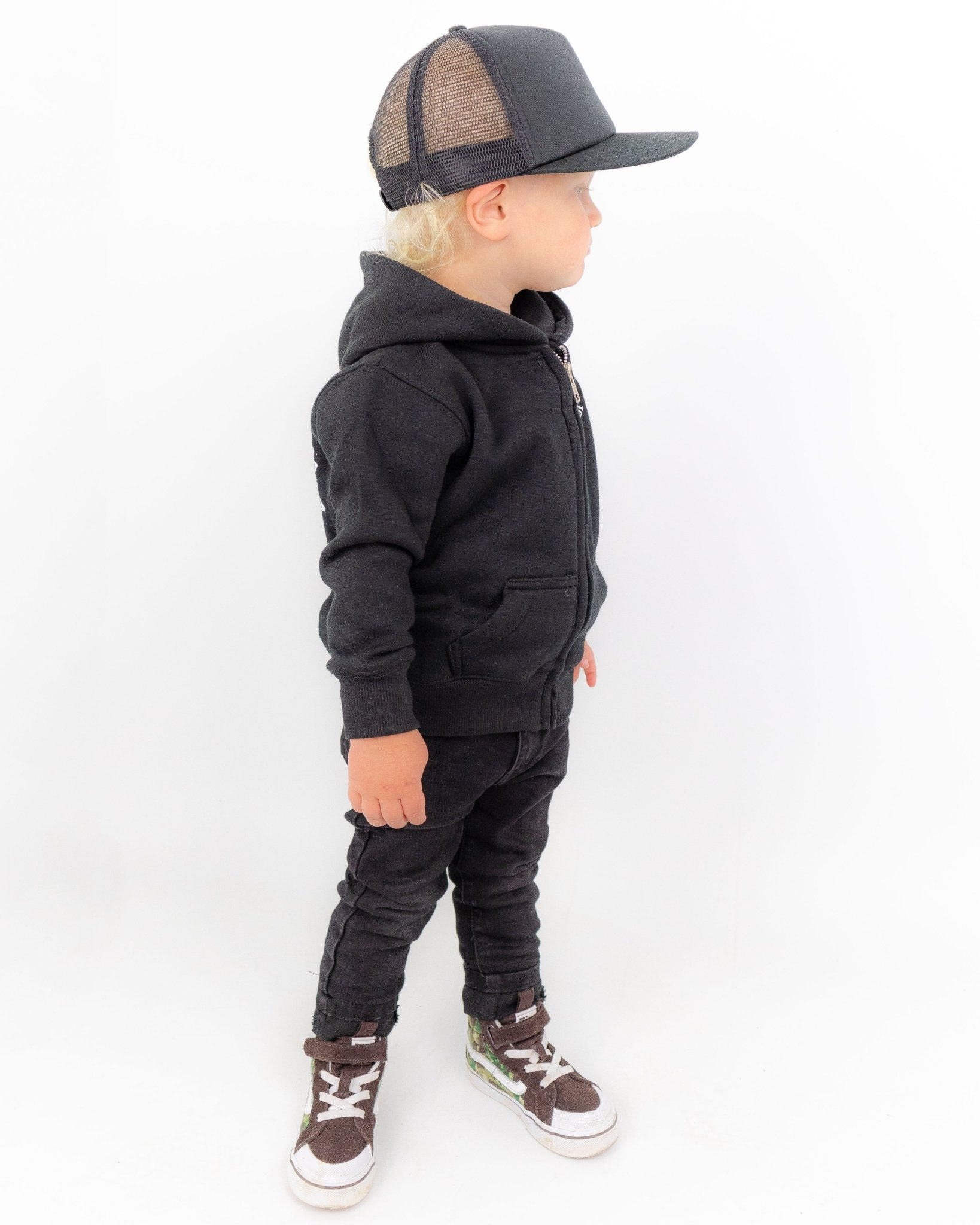 Jernhest - Little Native Zip Hood Black - jhstore.se