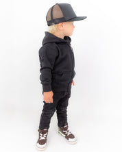 Jernhest - Little Native Zip Hood Black - jhstore.se