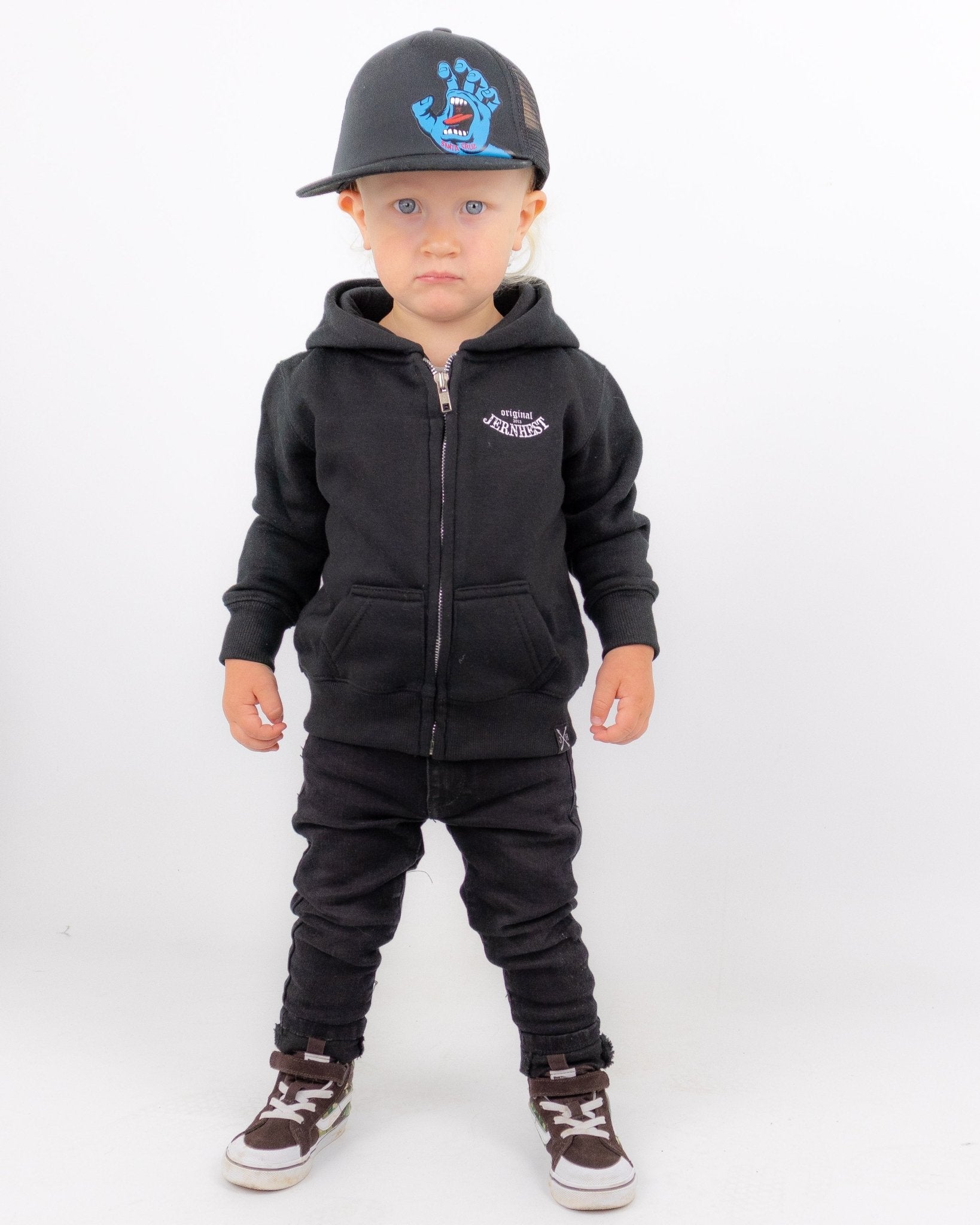 Jernhest - Little Native Zip Hood Black - jhstore.se