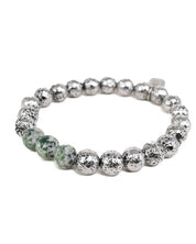 Jernhest - Mo Armband - Silver - Beads i stål med Kolmårdsmarmor - jhstore.se