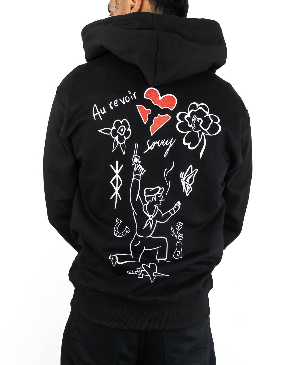 Jernhest - Zip Hood Svart - So Sorry - jhstore.se