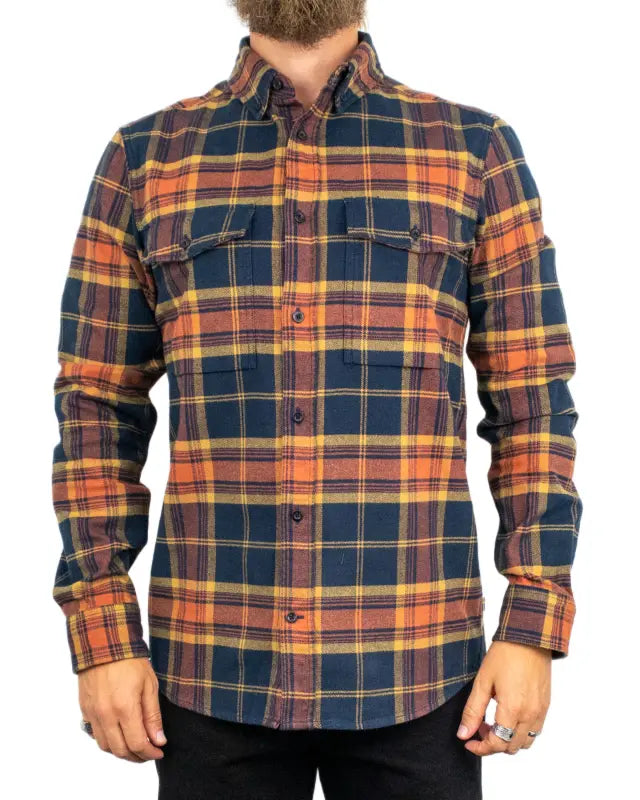Fjällräven Övik Twill flanellskjorta i rostruta, framsida