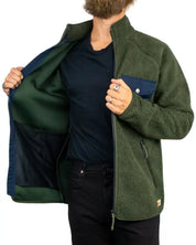 Fjällräven Vardag Pile Fleece i grönt, insida med foder