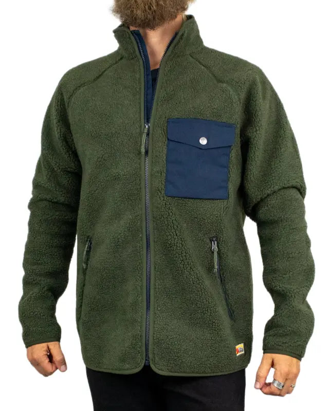 Fjällräven Vardag Pile Fleece i grönt, framsida
