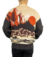 Wrangler Full Zip Cardigan Desert Scenic i beige, baksida med ökenmotiv