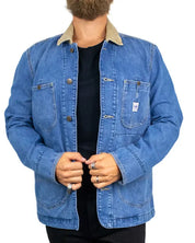 Lee 91LJ Chore Jacket Vintage Wear i blått, öppen framsida