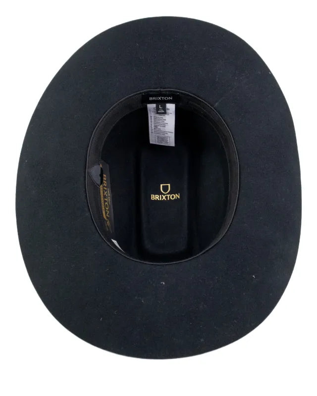 Brixton Prescott Brick Top cowboyhatt i svart ullfilt, produktbild 5