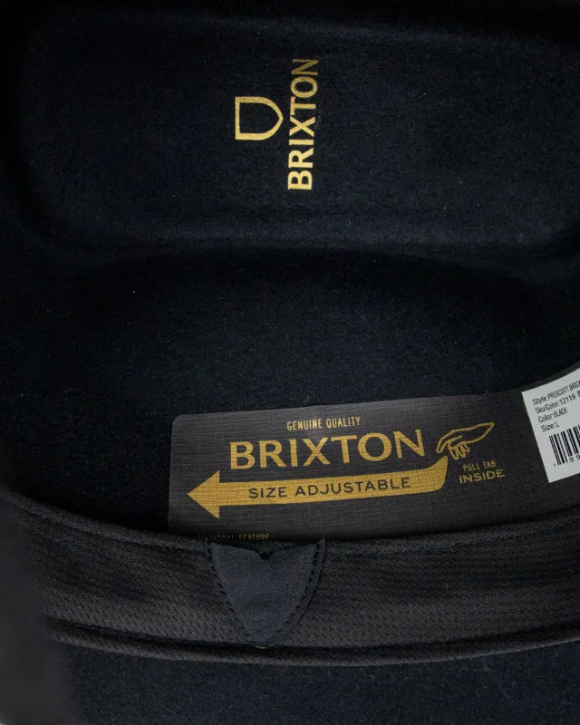 Brixton Prescott Brick Top cowboyhatt i svart ullfilt, produktbild 6