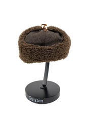 Brixton Barrel Earflap Snap Cap i brunt tweed, produktbild 4