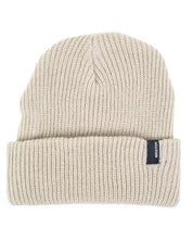 Brixton Heist Beanie mössa i beige akryl med uppvikt kant, produktbild