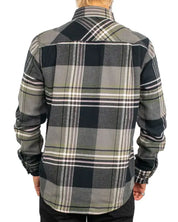 Brixton Bowery Flannel flanellskjorta, detalj av rutmönster och bröstficka