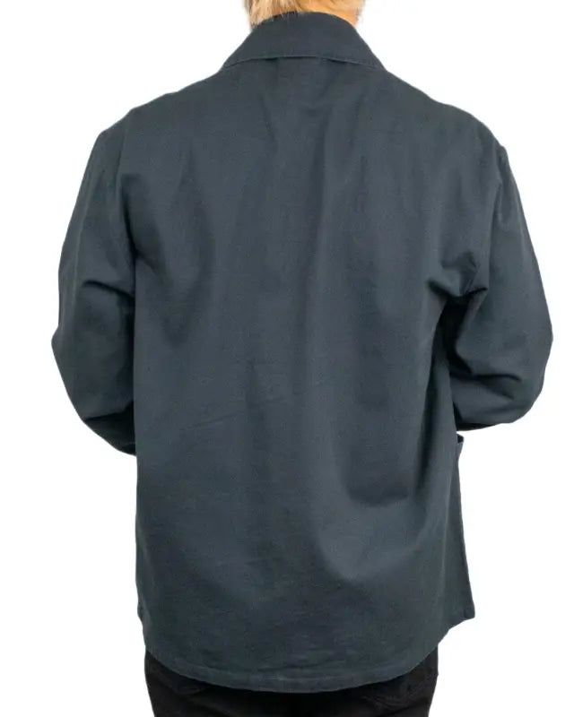 Brixton Painters Jacket, detalj av bröstficka med läderlapp och tryckknapp