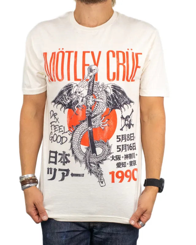 Band Tee - T-Shirt - Mötley Crüe - Dr Feelgood Japanese Tour '90 - Vit