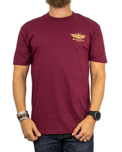 Brixton - T-shirt - Ewing Standard Tee Burgundy - Vinröd