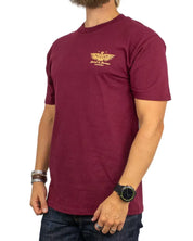 Brixton - T-shirt - Ewing Standard Tee Burgundy - Vinröd
