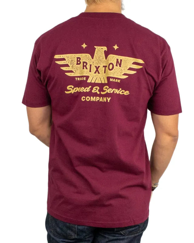 Brixton - T-shirt - Ewing Standard Tee Burgundy - Vinröd