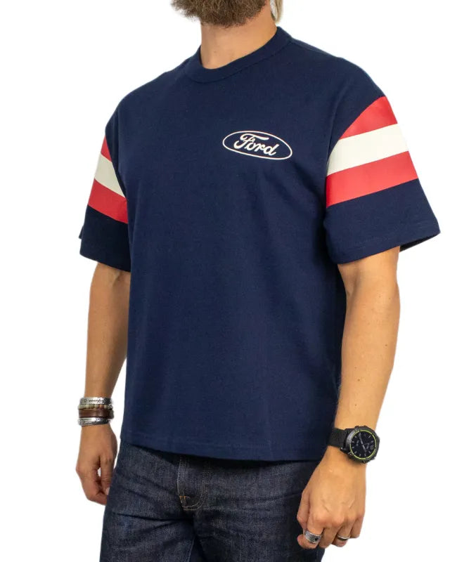 Brixton - T-shirt - Ford Built Tough Jersey American Navy - Blå