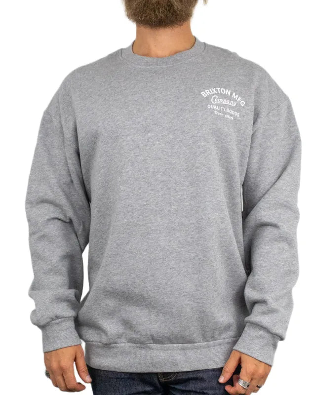 Brixton - Sweatshirt - Straton Crew Heather Grey - Grå
