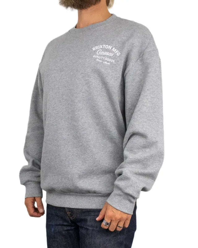 Brixton - Sweatshirt - Straton Crew Heather Grey - Grå
