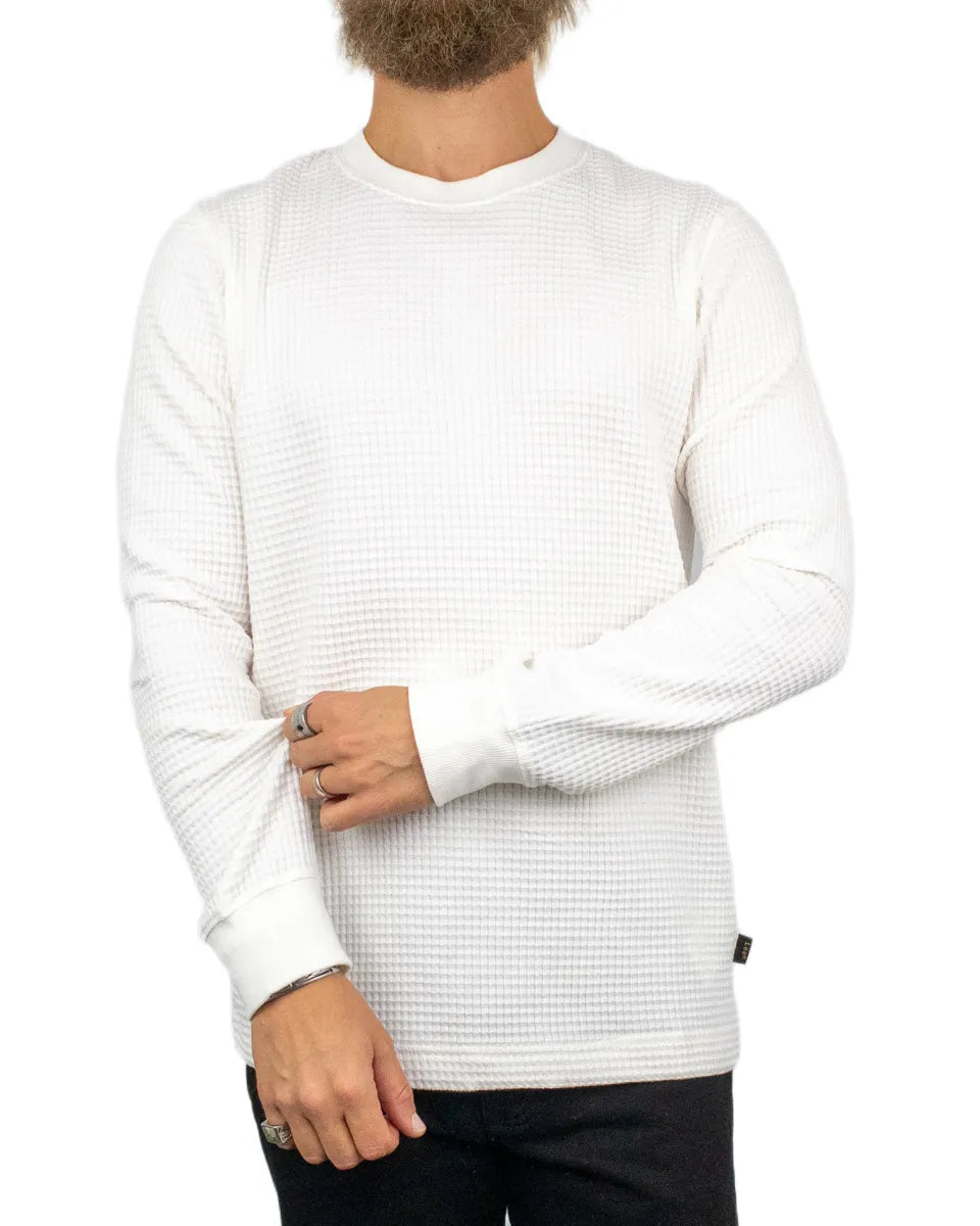 Lee Jeans - Långärmad T-shirt - Waffle Tee Off White - Vit
