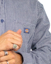 Dickies - Skjorta - 247 Garment Dyed Work Shirt - Blå