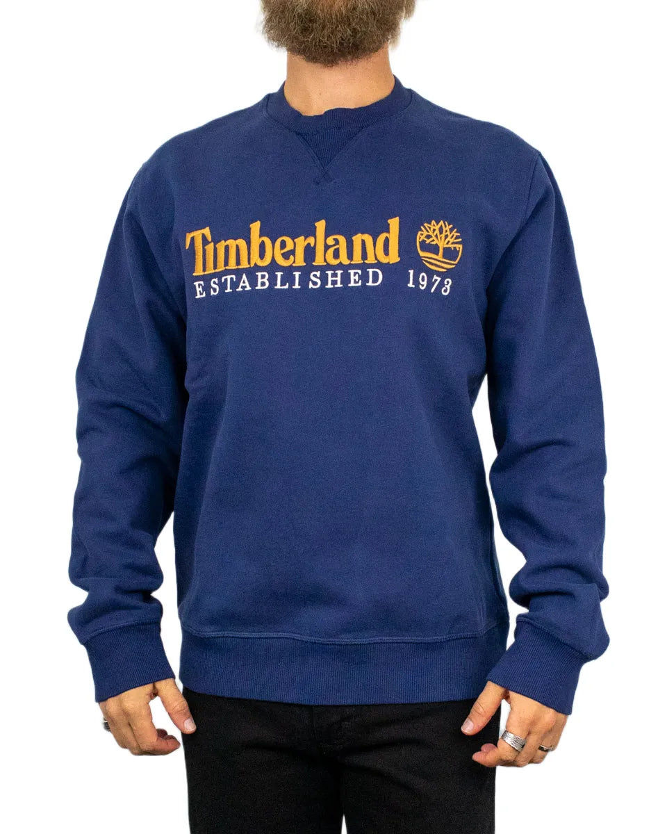 Timberland - Sweatshirt - 1973 Embroidered Logo BB Crew - Blå