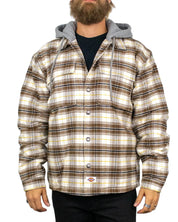 Dickies - Overshirt - Eustis Hooded Flannel - Khaki / Beige