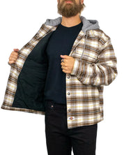 Dickies - Overshirt - Eustis Hooded Flannel - Khaki / Beige