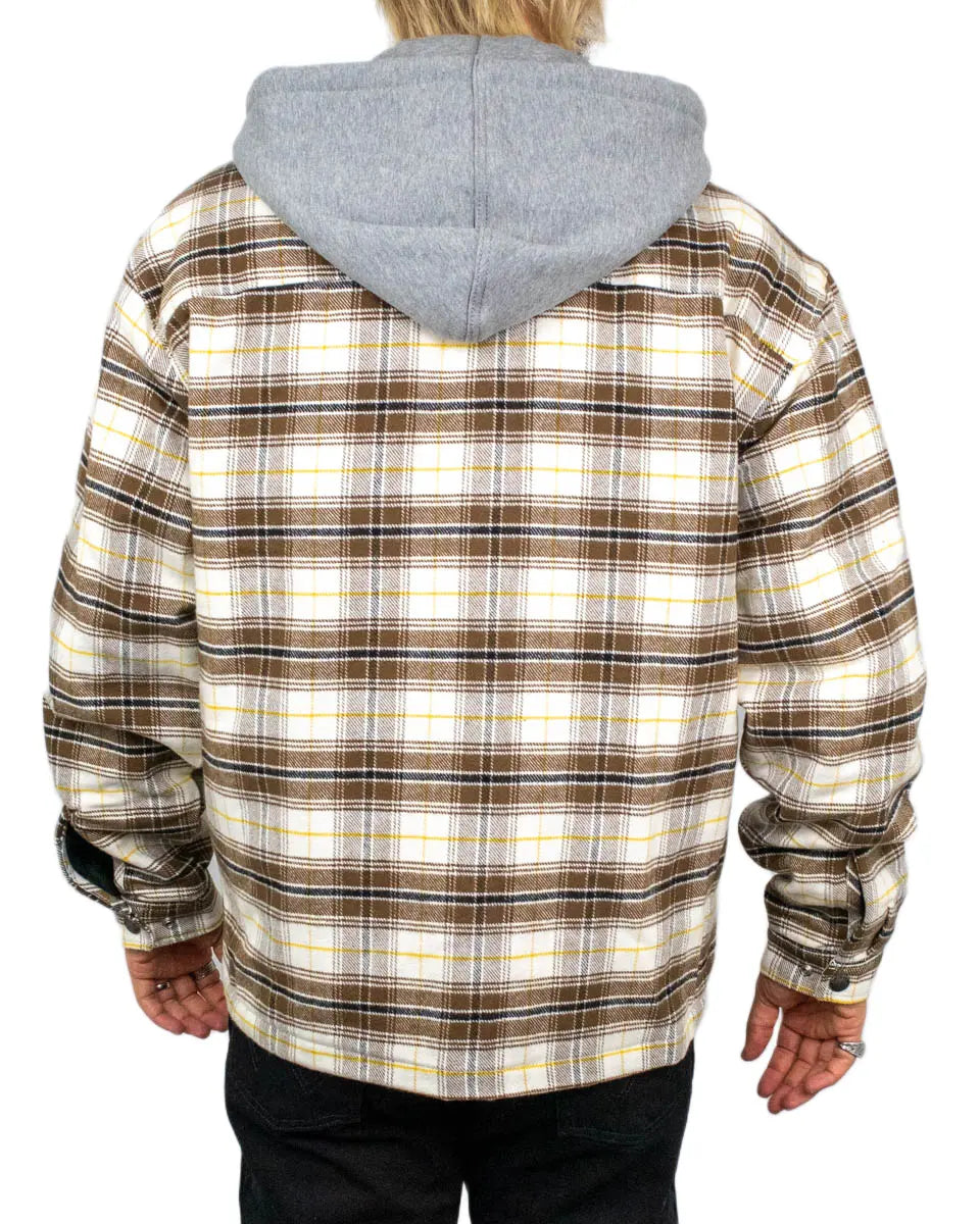 Dickies - Overshirt - Eustis Hooded Flannel - Khaki / Beige