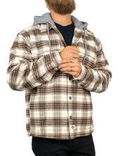 Dickies - Overshirt - Eustis Hooded Flannel - Khaki / Beige