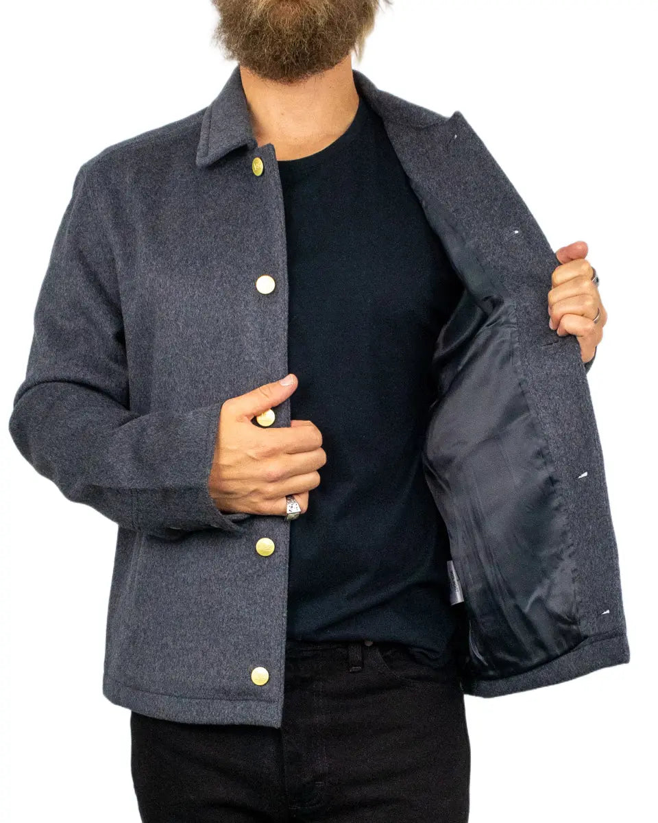 Lee Jeans - Jacka - Wool Jacket Grey Charcoal Heather - Grå