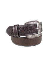 Ariat - Läderbälte - Ostrich Tooled - Brun