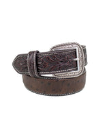 Ariat - Läderbälte - Ostrich Tooled - Brun