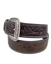Ariat - Läderbälte - Ostrich Tooled - Brun
