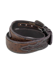 Ariat - Läderbälte - Ostrich Tooled - Brun