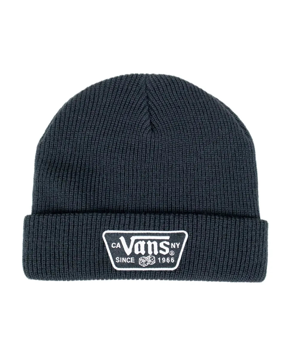 Vans Knu Patch Beanie i svart, framsida med patchen