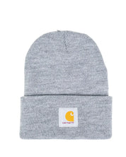 Carhartt A18 Knit Cuffed Beanie i gråmelerad, framsida