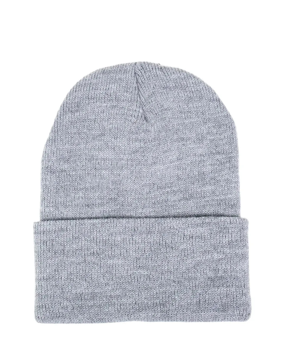Carhartt A18 Knit Cuffed Beanie i gråmelerad, baksida