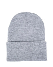 Carhartt A18 Knit Cuffed Beanie i gråmelerad, baksida