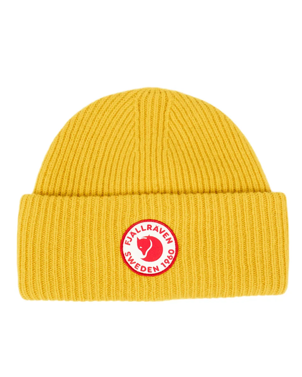 Fjällräven 1960 Logo Hat i senapsgul lammull, framsida med rävemblemet