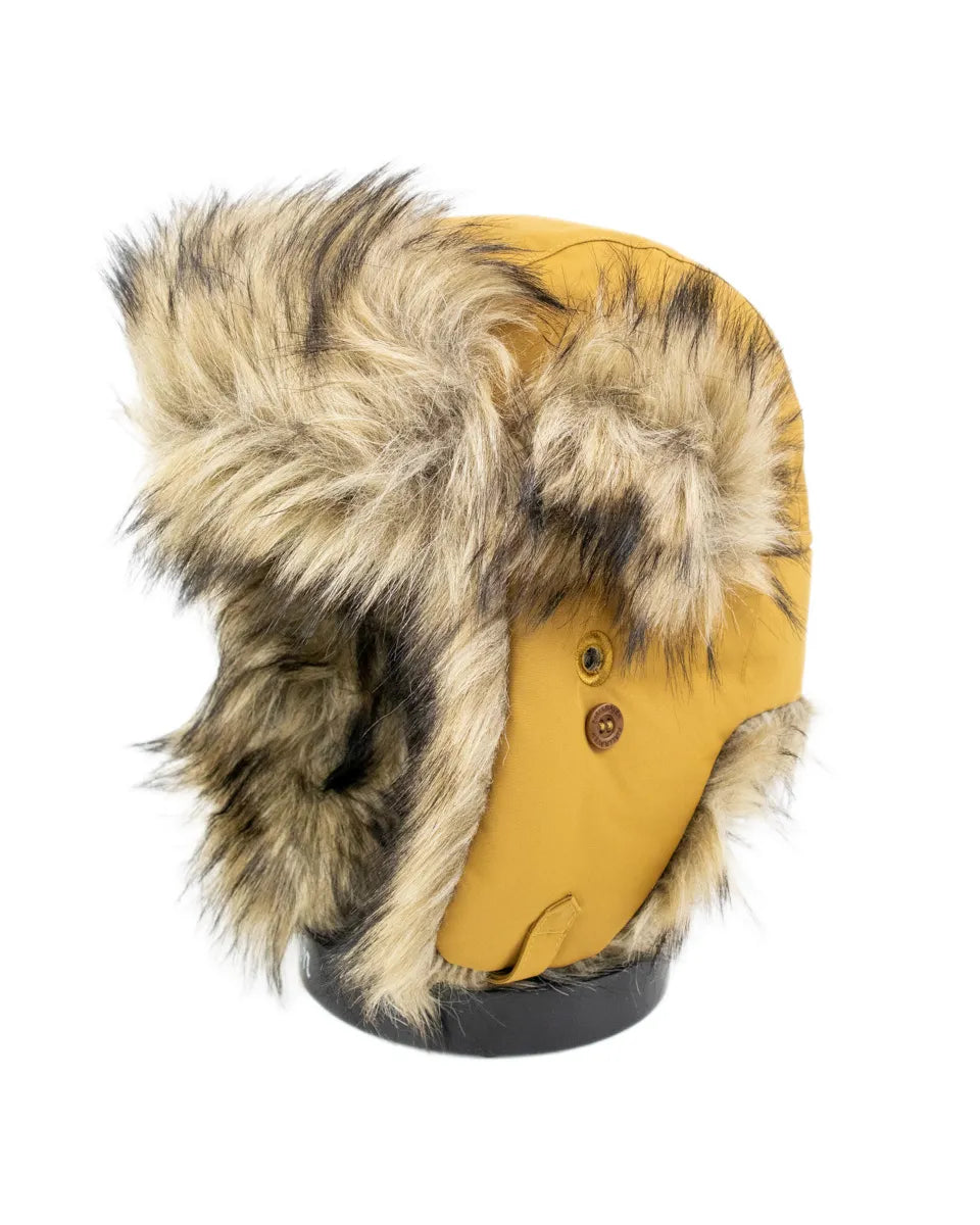 Fjällräven Nordic Heater öronlappsmössa i brunt, snett från sidan