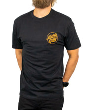 Santa Cruz Forging Dot t-shirt i svart, framsida med orange logga