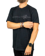 Santa Cruz Tonal Opus Dot Stripe t-shirt i svart, från sidan