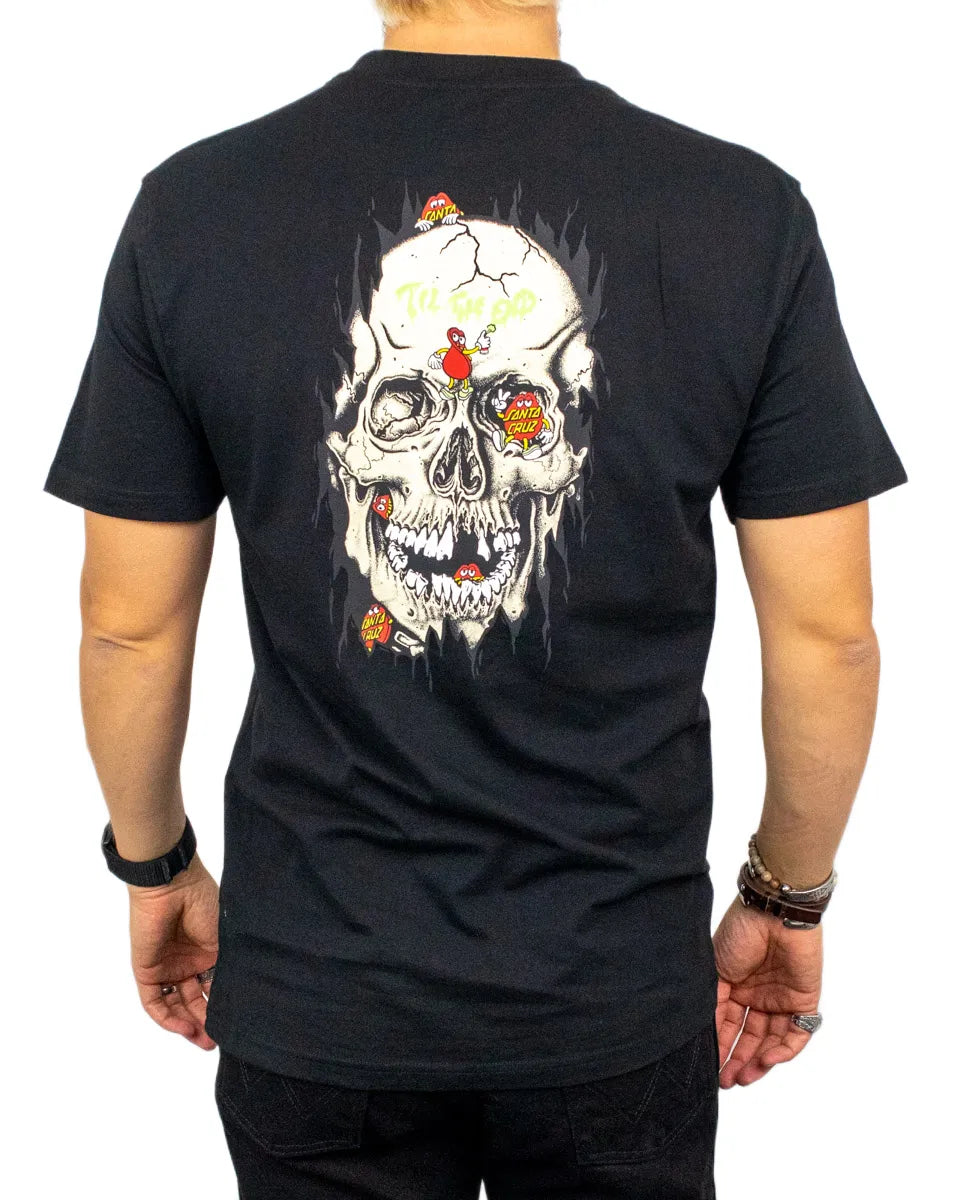 Santa Cruz Dot Dudes t-shirt i svart, baksida med dödskalletryck