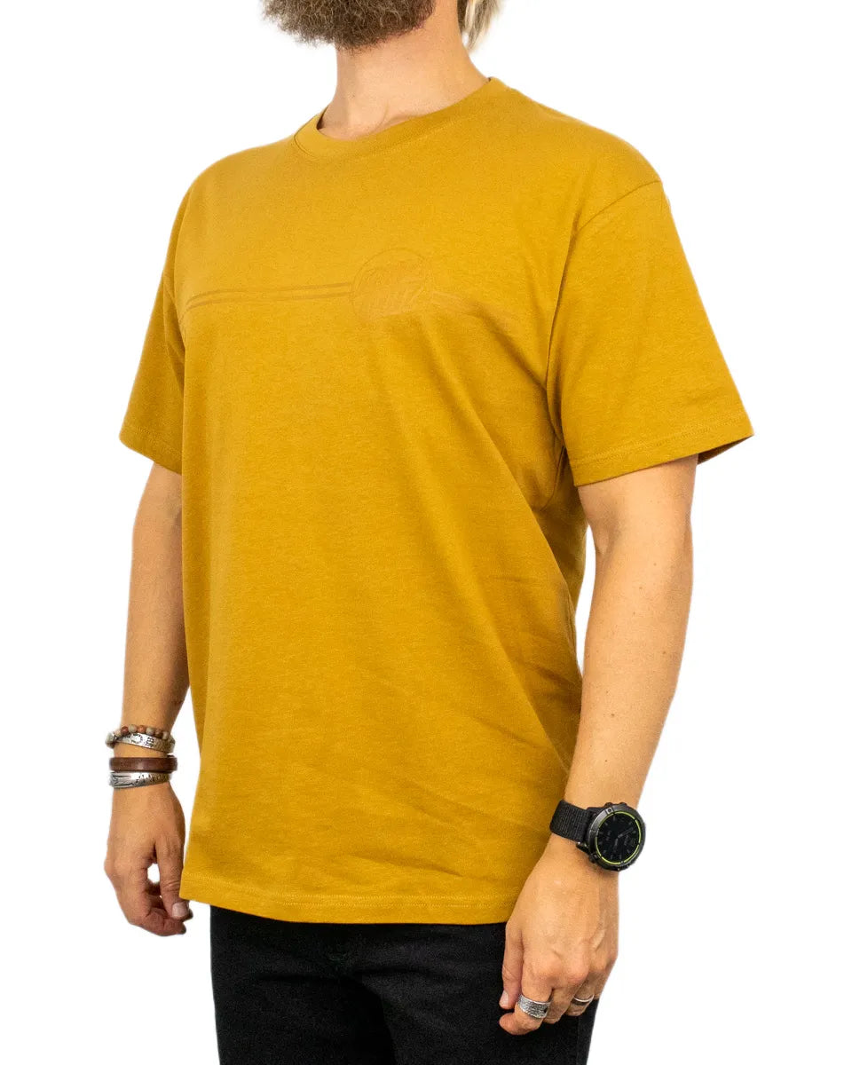 Santa Cruz Tonal Opus Dot Stripe t-shirt i senapsgul, snett framifrån