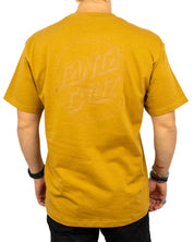 Santa Cruz Tonal Opus Dot Stripe t-shirt i senapsgul, baksida med tonad logga